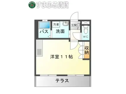 グランチェスタK-I(ワンルーム/1階)の間取り写真