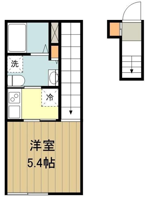 CROWNCREST(ワンルーム/2階)の間取り写真