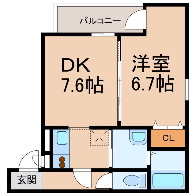 フジパレス黒田VII番館(1DK/1階)の間取り写真