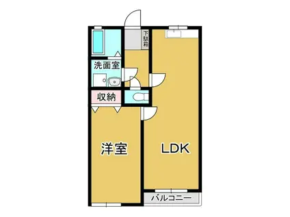 サンライズ上津I(1LDK/1階)の間取り写真