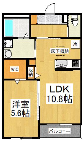 新堀2丁目アパート(1LDK/1階)の間取り写真