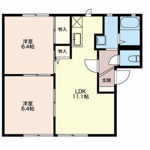 フォーレス絆(2LDK/2階)の間取り写真