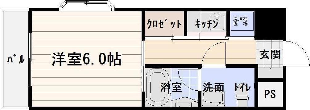 スパークリングタワー西門橋(1K/8階)の間取り写真