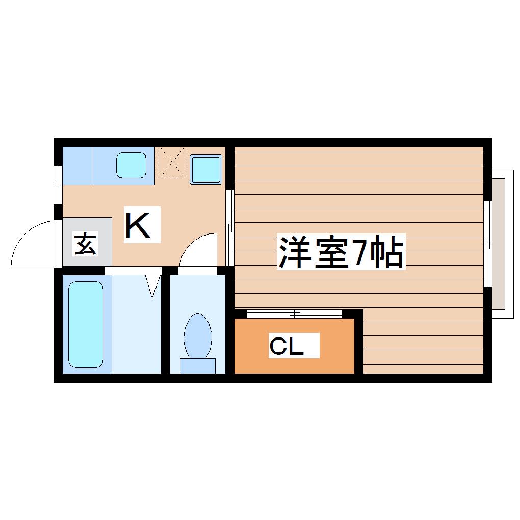 レナータ桜ヶ丘(1K/1階)の間取り写真