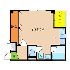阪堺電気軌道阪堺線 北天下茶屋駅 徒歩2分 4階建 築31年(ワンルーム/1階)の間取り写真
