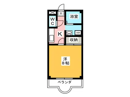 マンションサーキット(1K/3階)の間取り写真