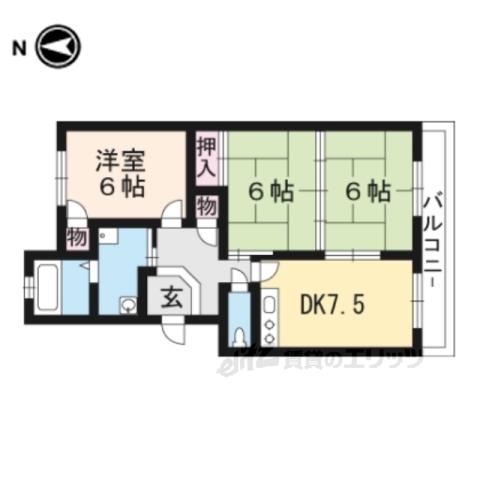フェリカ葉山(3DK/2階)の間取り写真