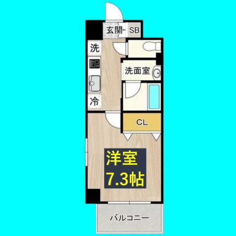 CITY SPIRE 名駅前(1K/4階)の間取り写真