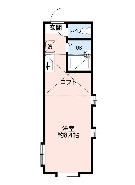 パンシオン座間NO.2(ワンルーム/1階)の間取り写真
