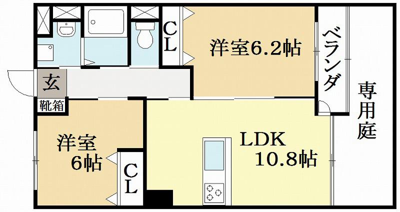 エストレーラ(2LDK/1階)の間取り写真