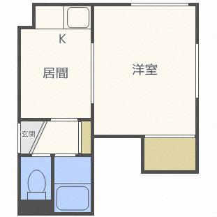 WILD MOGA(1DK/1階)の間取り写真