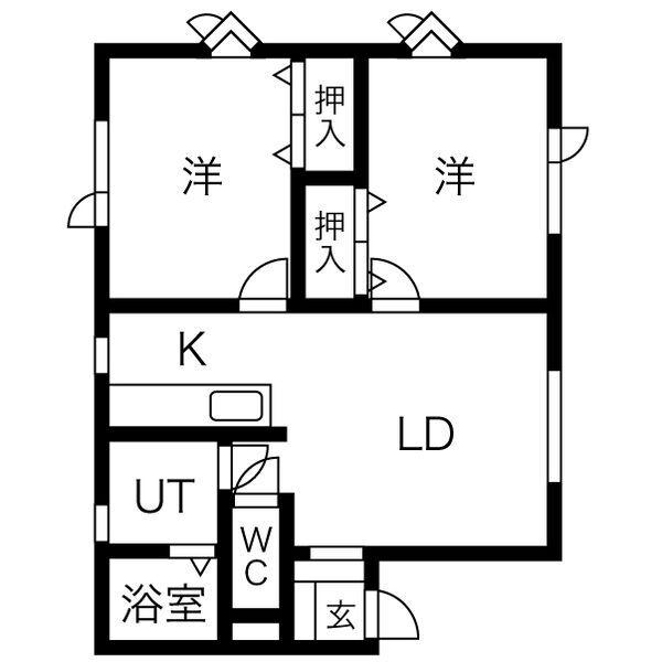 アートリッチヒルズ(2LDK/2階)の間取り写真