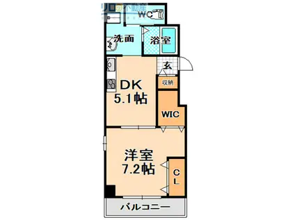 ルゼフィールII(1DK/3階)の間取り写真