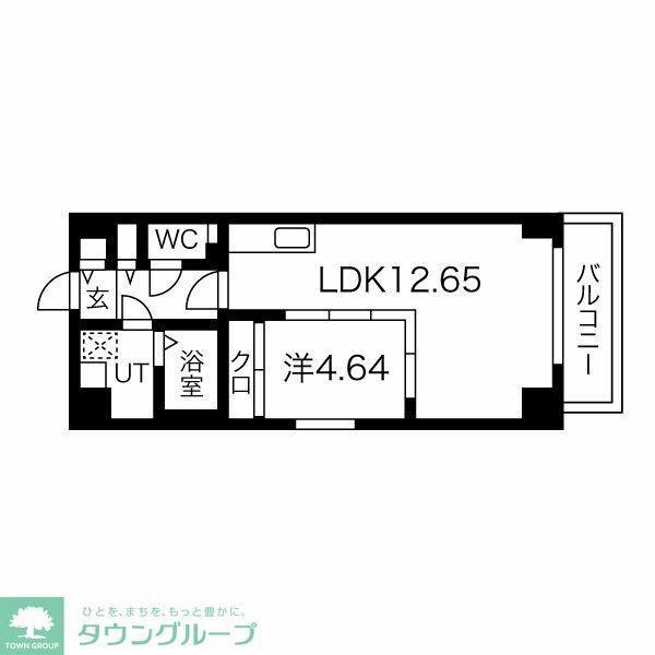 GRANDUKE松原CUORE(1LDK/6階)の間取り写真