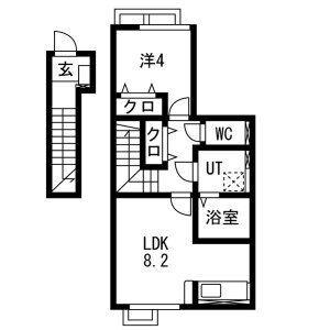 ルミエールIII(1LDK/2階)の間取り写真