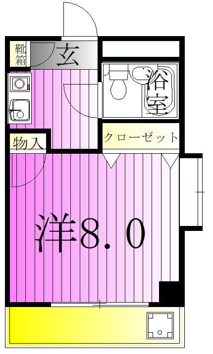 ヴィラ・コバヤシ(1K/2階)の間取り写真