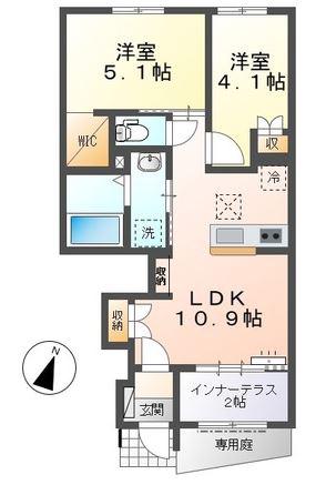 フラーゴラ(2LDK/1階)の間取り写真