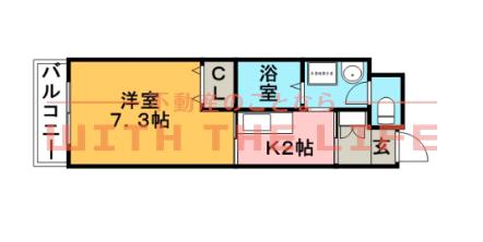 アルファルファ(1K/1階)の間取り写真
