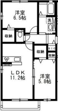 SAKURA TERRACE 1ST 2ND(2LDK/2階)の間取り写真