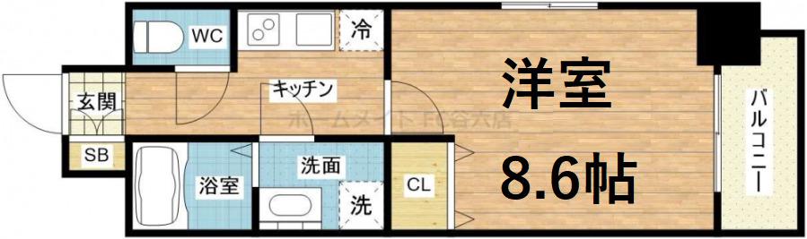 エスリード大阪天満宮(1K/6階)の間取り写真