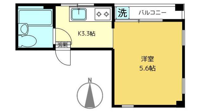 大和屋第2ビル(1K/3階)の間取り写真