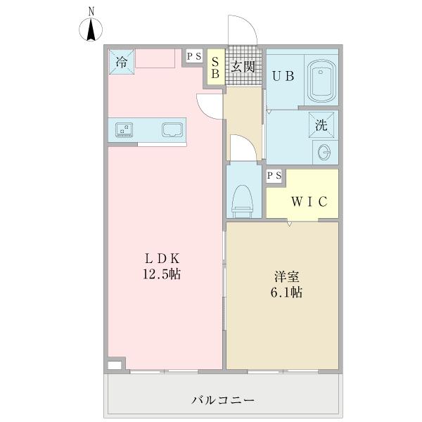 アステール野江(1LDK/1階)の間取り写真