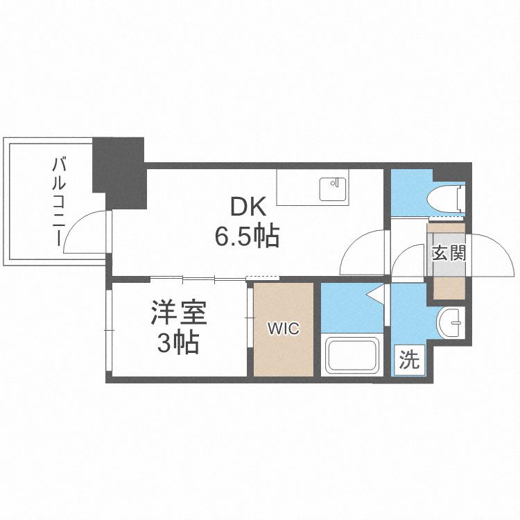 セレニテ堺筋本町リアン(1DK/9階)の間取り写真