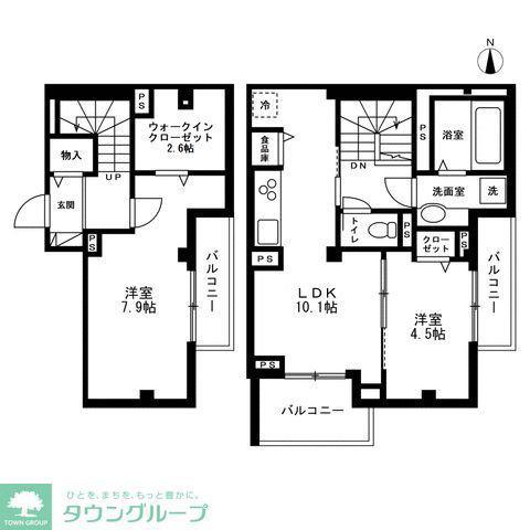 ロージィ赤羽(2LDK/4階)の間取り写真