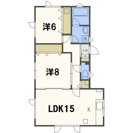 サクスィード(2LDK/3階)の間取り写真