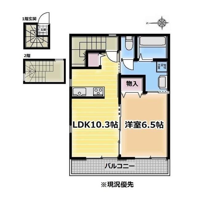 B・キャッスル十条(1LDK/3階)の間取り写真