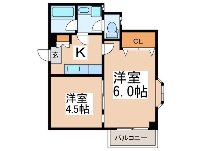 メゾンサガミ(2K/1階)の間取り写真