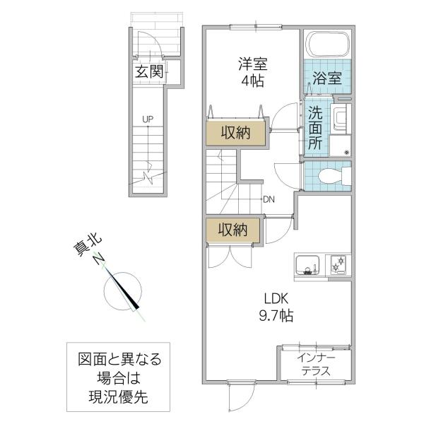 アメリアハイツ(1LDK/2階)の間取り写真