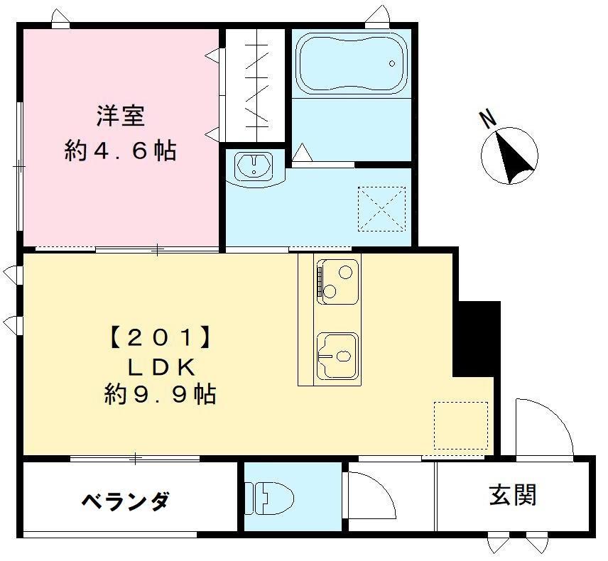 MAIKAI TEZUKAYAMA(1LDK/2階)の間取り写真