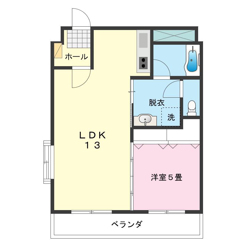 メルベーユ棚原II(1LDK/2階)の間取り写真
