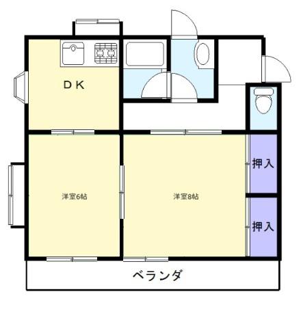 ハイリ―須田(2DK/2階)の間取り写真