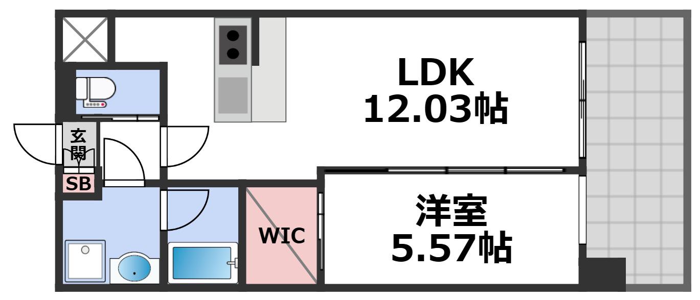 プレジオ森之宮(1LDK/4階)の間取り写真