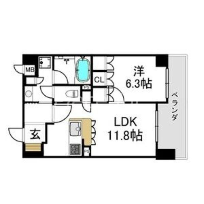 リーガル大阪城東(1LDK/7階)の間取り写真