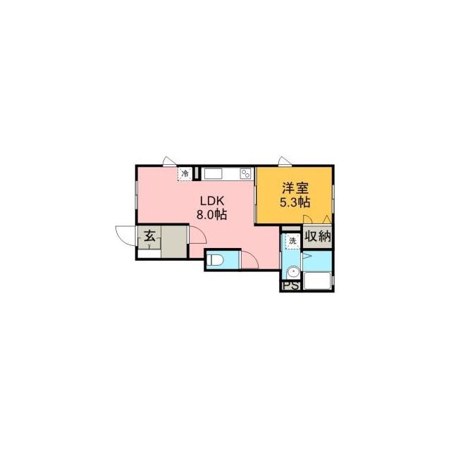 サンハイム松田A(1LDK/1階)の間取り写真
