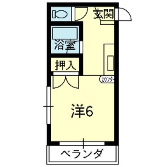 ライズ岡田町(1K/1階)の間取り写真