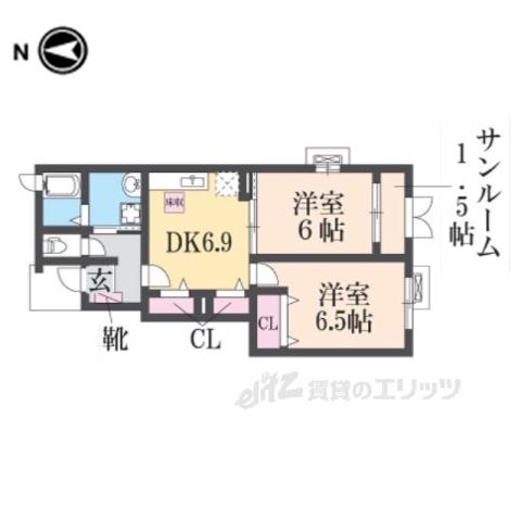 メゾン桜1(2DK/1階)の間取り写真