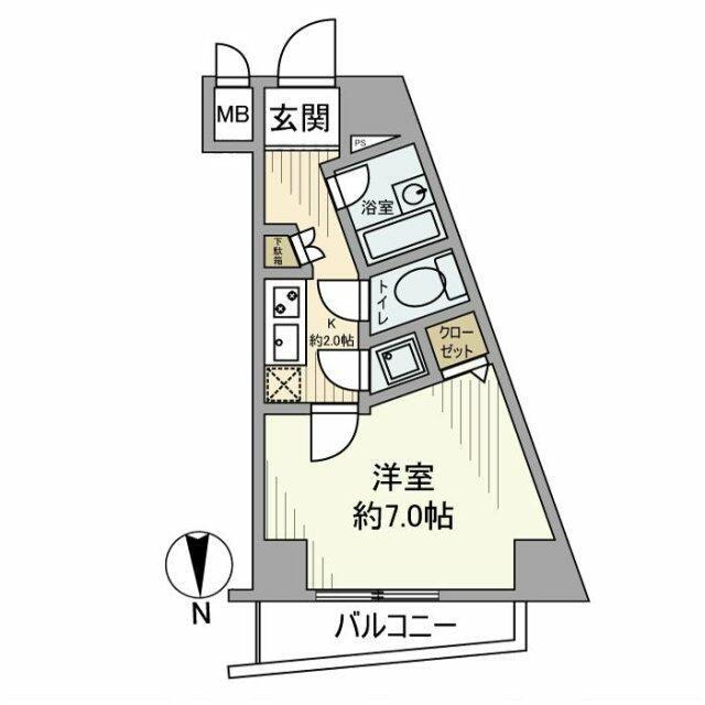 PALACE STUDIO文京音羽(1K/6階)の間取り写真