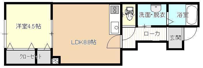 メゾン・ド・チアフル(1LDK/1階)の間取り写真