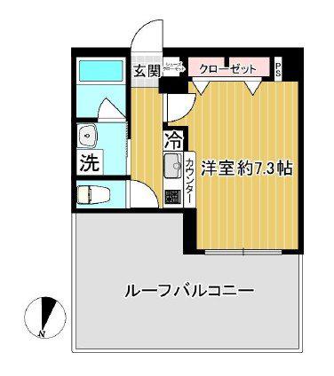 SHOKEN RESIDENCE横浜大口(1K/5階)の間取り写真