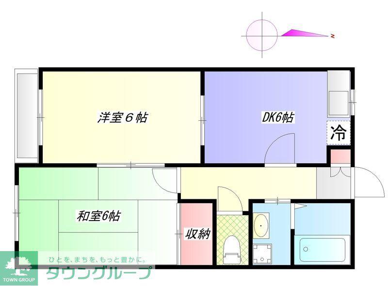メープルアイ(2DK/2階)の間取り写真