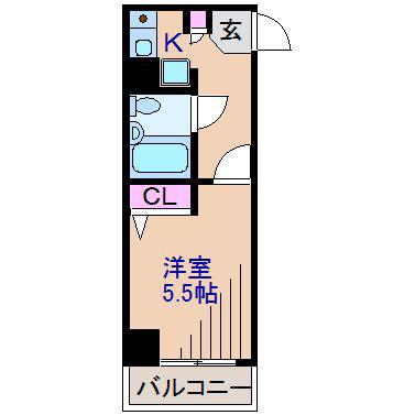 クリオ菊名参番館(1K/2階)の間取り写真