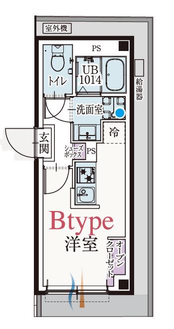 BCASA川口青木(ワンルーム/1階)の間取り写真