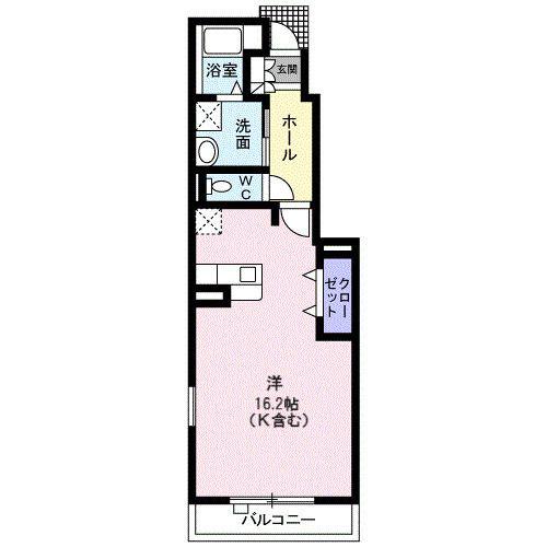 ラフレシール・K(ワンルーム/1階)の間取り写真