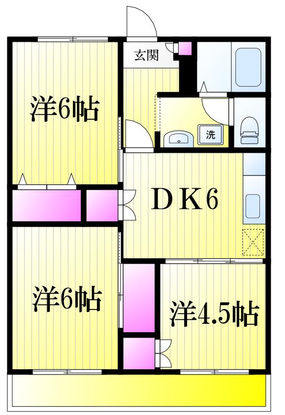 源七第二コーポラス(3DK/1階)の間取り写真