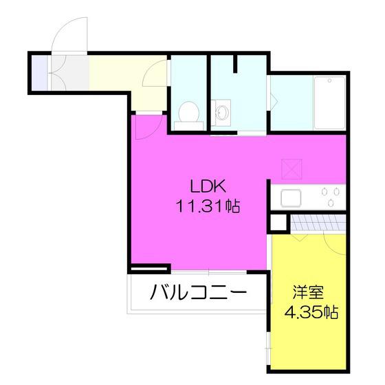 シャーメゾンSKIII(1LDK/3階)の間取り写真