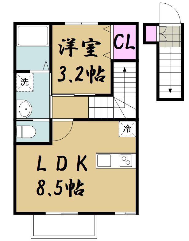 FINECOURT(1LDK/1階)の間取り写真